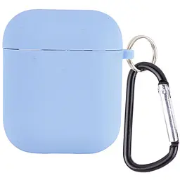 Силіконовий футляр з мікрофіброю для навушників Airpods 1/2 Блакитний / Lilac Blue