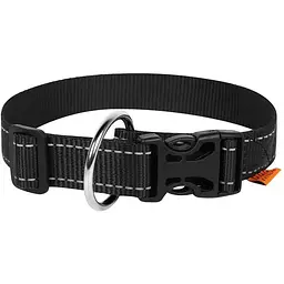 Нашийник для собак Dog Extremе, нейлоновий, регульований, 25-40х2 см, чорний