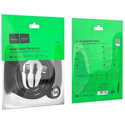 Кабель Hoco US02 Level pure copper gigabit ethernet cable L 5 м Black - мініатюра 7