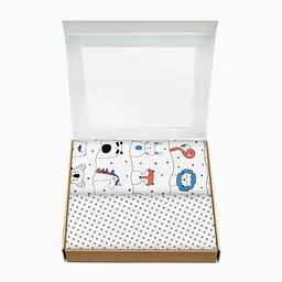 Пелюшки дитячі багаторазові Cosas Animals CS2 2 шт 80х100 см (Бязь_ЗвіріМотуз_ГорохСірий) - мініатюра 2