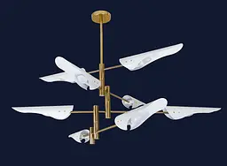 Люстра стельова Levistella 761V1019-8 WH, 8 плафонів, бронза, білий, сучасний стиль модерн - мініатюра 2