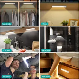 Кухонні світильники Forepin Under Cabinet, 3 шт. 40 світлодіодів з датчиком руху з магнітною смугою 20 см USB - мініатюра 7