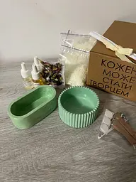 Подарунковий набір для створеня 2х свічок зелений - мініатюра 2