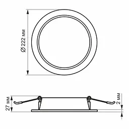 Вбудований світильник Videx LED Back круглий 20W 5000K (VL-DLBR-205) - мініатюра 4
