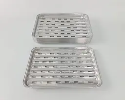 Алюмінієва форма для гриля, прямокутна, 1550 мл, X20G, 100 шт, для гриля, для запікання, доставки гарячих страв, кейтерингу - мініатюра 2