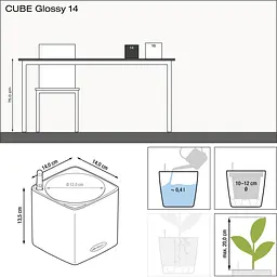 Вазон Lechuza Cube Glossy 14 рожевий (13513) - мініатюра 2