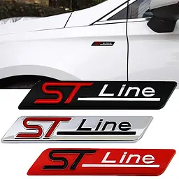 Емблема напис STLine для Ford чорна 84х16мм метал (на скотчі) - мініатюра 3