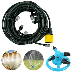Комплект система поливу туман 10 м і полівалка, що крутиться 3/4 на 1 Patio Mistcooling Lit BD-10FT - мініатюра 2