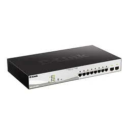 Комутатор D-Link DGS-1210-10MP 8-Port Gigabit PoE+ + 2-Port SFP Web Smart (DGS-1210-10MP) - мініатюра 2