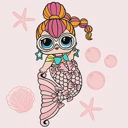 Картина за номерами "L.O.L. Surprise! Mermaids Neon QT" KHO6264, 40х40 см