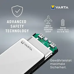 Зовнішній акумулятор (павербанк) Varta Power Bank 20000 мАг (57978) - мініатюра 8