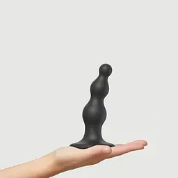 Насадка для страпона Strap-On-Me Dildo Plug Beads Black S - мініатюра 2