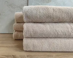 Набір турецьких махрових однотонних рушників Zeron 6 штук 70х140 Beige щільність 500 г/м2 - мініатюра 3