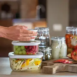 Набір скляних контейнерів Guzzini Kitchen active design Store & more із герметичними кришками 3 шт. прозорий - мініатюра 5