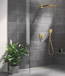 Душова система прихованого монтажу Grohe Grohtherm Smartcontrol з Rainshower SmartActive 310 Cube 34864GL0, Золотий - мініатюра 4