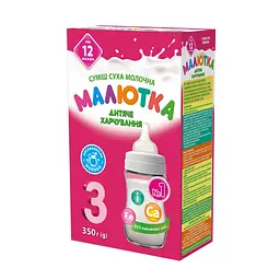 Дитяча суміш Малютка -3 молочна від 12 місяців 350 г (4820199500077)