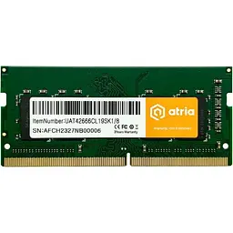 Модуль пам'яті ATRIA DDR4 8Gb 2666MHz sodimm UAT42666CL19SK1/8 (UAT42666CL19SK1/8)