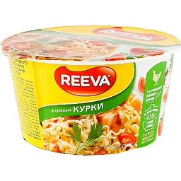 Локшина швидкого приготування Reeva зі смаком курки 75 г (927286) - мініатюра 2
