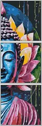 Картина за номерами Будда Schipper Buddha триптих 40×120 см з акриловими фарбами преміальний набір Німеччина (SKU-300) - мініатюра 3