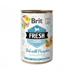 Вологий корм для собак Brit Fresh Fish with Pumpkin 0,4 кг (риба)
