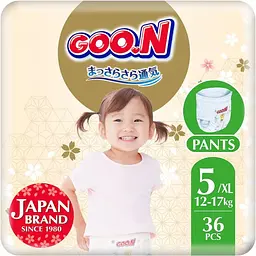 Упаковка трусиків-підгузків Goo.N Premium Soft 5 XL (12-17 кг) 72 шт. (36 шт. х 2 шт.) - мініатюра 2