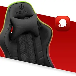 Комп'ютерне крісло Hell's Chair HC-1004 Black Led (тканина) - мініатюра 5