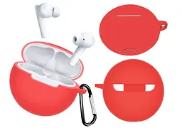 Чохол-накладка DK для Oppo Enco Air 2i | Silicone Candy Friendly з карабіном (016044) (red) - мініатюра 2