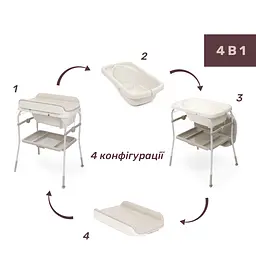 Столик для сповивання з ванночкою Chicco Soft Bubble Armonia бежевий (87186.84) - мініатюра 3