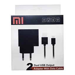 СЗарядний пристрій Xiaomi Mi-HQ 2 USB 2 А зарядний пристрій + Micro кабель чорний - мініатюра 2