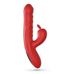 Вібратор-кролик Crushious Lapin Thrusting 21.5 см (червоний) - мініатюра 13