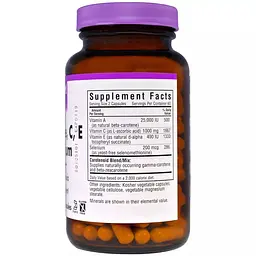 Бета-каротин, вітаміни C та Е + селен Bluebonnet Nutrition 120 капсул - мініатюра 2