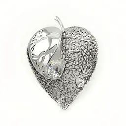 Серебряная брошь Листочек (9505)