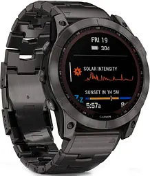 Смарт-годинник Garmin Fenix 7X Sapphire Solar C. Grey DLC Titanium w. Carbon Grey DLC Vented T. Band (010-02541-27) - мініатюра 3