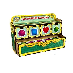 Дерев'яна настільна гра "Фігури" сортер-комодик Ubumblebees 24х15х6 см igr0001502