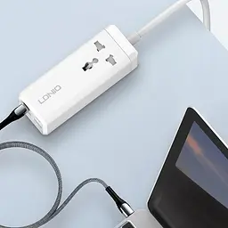 Подовжувач мережевий LDNIO SC1418 2USB/2Type-C, 1Sockets. QC/PD, 65W/10A, 2m EU Plug - мініатюра 3