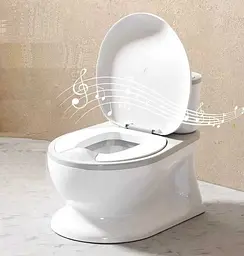 Детский горшок Bimbo 30×26,5×41,5 см, серый, с озвучкой и мягким сиденьем