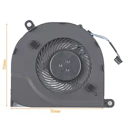 Вентилятор для Dell Latitude 5480 5488 5490 5491 5495, (76x70mm, UMA, 0G5JG4, EG50060S1-C320-S9A, DC28000IWFL, Аналог) - мініатюра 2