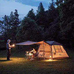 Намет Naturehike Village CNK2300ZP022 з навісом малий коричневий - мініатюра 6