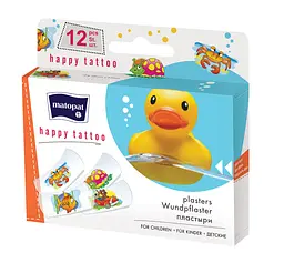 Уцінка. Пластирі медичні Matopat Happy Tattoo, 12 шт (MA-167-GLMM-049)