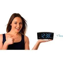 Годинник настільний з радіо Technoline WT460 Blue LED Black/Silver (WT460 blaue LED) - мініатюра 7