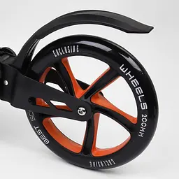 Самокат Best Scooter 94х14х41 см Чорно-жовтогарячий 000231520 - мініатюра 4