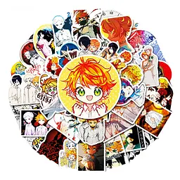 Стікерпак Обіцяний Неверленд Набір наклейок GeekLand The Promised Neverland 50 штук