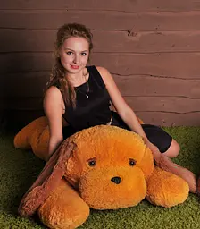 Велика іграшка Alina собака Тузик 140 см жовта - мініатюра 2