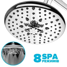 Лійка для верхнього душу DROP W-SPA8F-MULTI250 "Туман" + "Кисневий спрей" із 8 SPA потоками