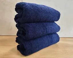 Набір турецьких махрових однотонних рушників Zeron 3 штуки 50х90 Dark Blue щільність 500 г/м2 - мініатюра 2