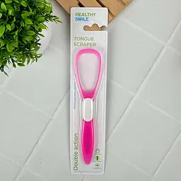 Скребок для очищення язика та свіжого дихання Healthy Smile, рожевий - мініатюра 3