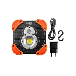 Прожектор Neo Tools акумулятор, 2600мАг, 3.7 Li-ion, 10 Вт + 3 Вт, 750+ 250 люме (99-040) - мініатюра 2