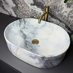 Умивальник VBI Verona 50 накладний 50x37 см granit glossy VBI-011332