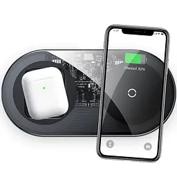 Бездротовий зарядний пристрій Baseus Simple Turbo Edition 2 in 1 (Phone + Watch) 24W TZWXJK-B01 Black - мініатюра 2