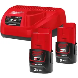 Енергокомплект Li-Ion MILWAUKEE, M12 NRG-302 (ЗУ С12, 2х3Аг B3)